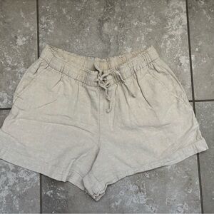 GAP Women's Light Beige High-Waist Drawstring Shorts